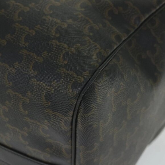 CELINE Triomphe Canvas Boston Bag PVC Leather 2way Black Auth hk880V - Picture 9 of 16